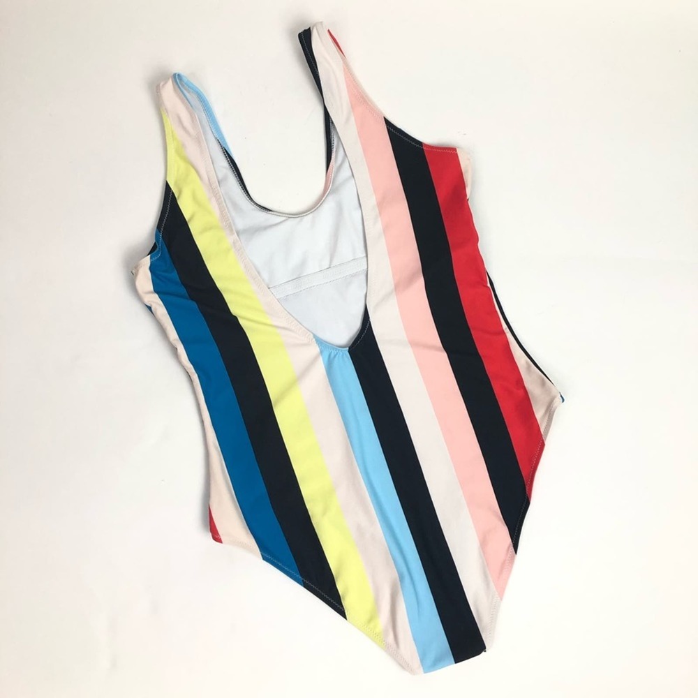 Cupshe Colorful Stripe One Piece Swimsuit Small - Picture 2 of 12